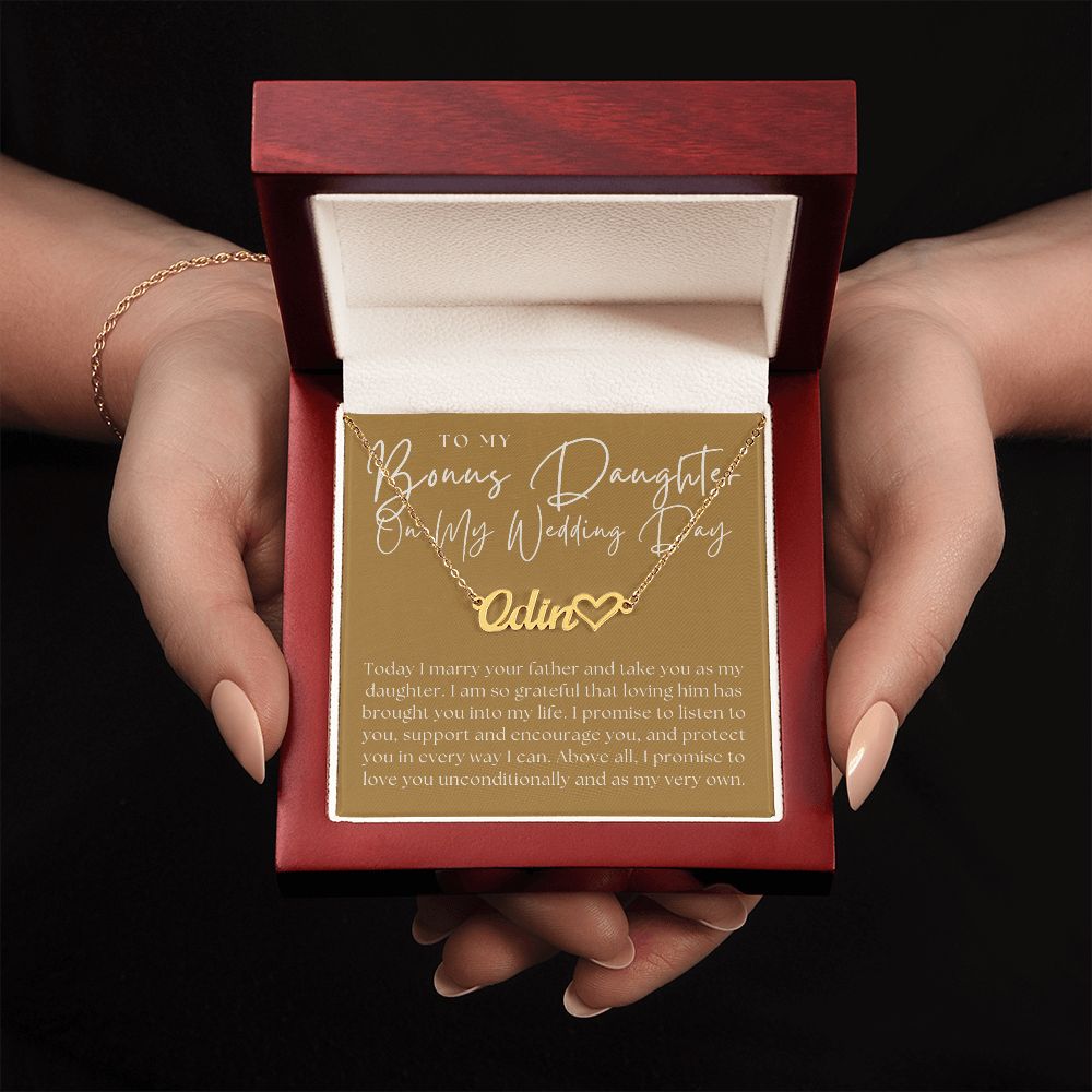 Personalized Stepdaughter Wedding Gift | Promise Name Necklace 0634HNNT7