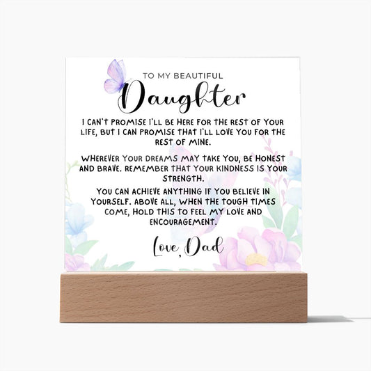 Gift for Daughter | My Promise Acrylic Plaque 0716D-ACS
