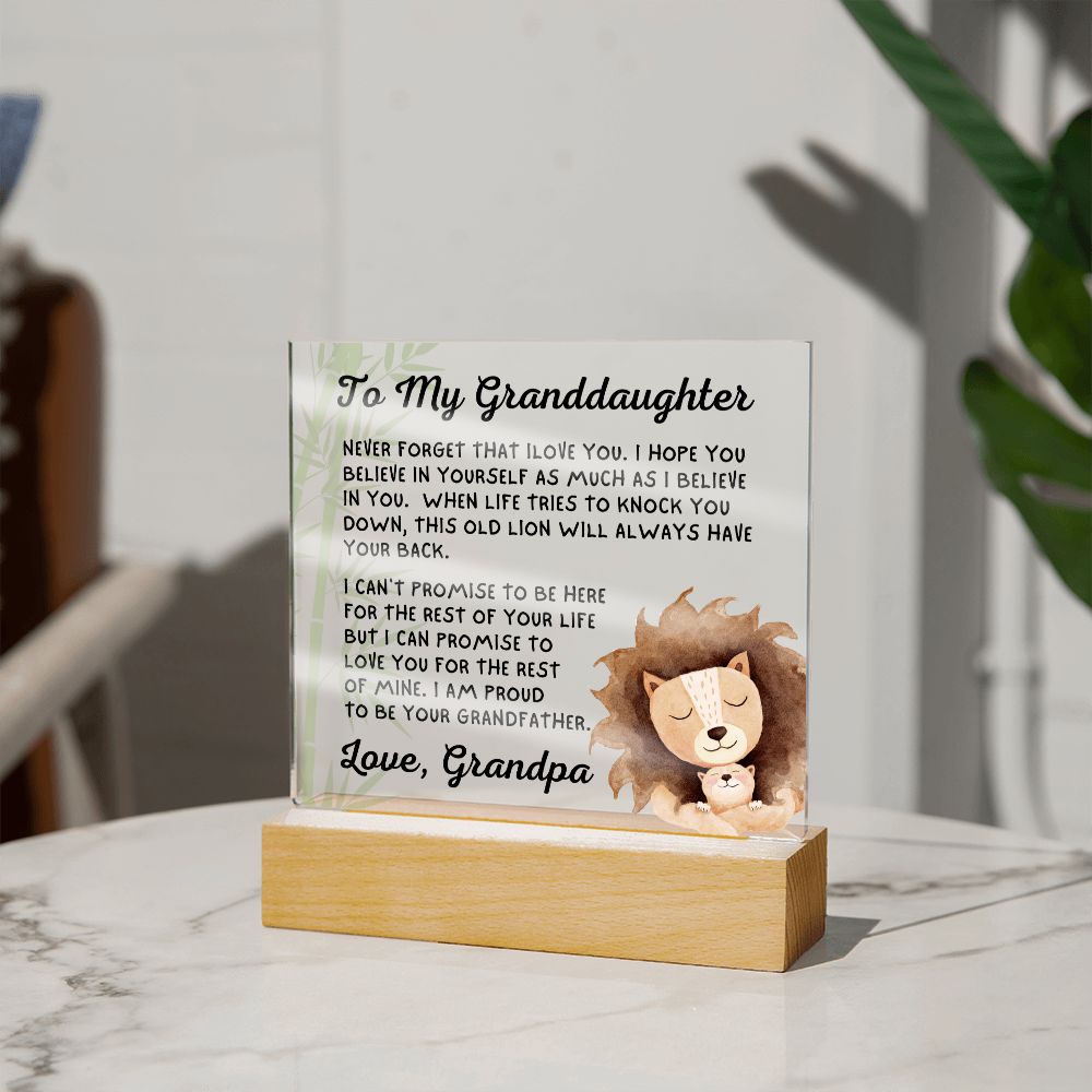 Gift for Granddaugher | Promise Acrylic Plaque 008-ACS