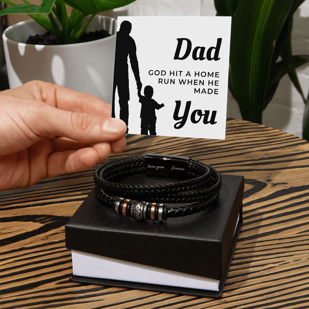 Gift For Dad | Home Run Men's Bracelet 0667BT3