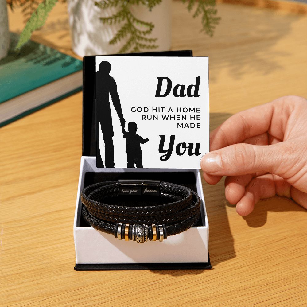 Gift For Dad | Home Run Men's Bracelet 0667BT3