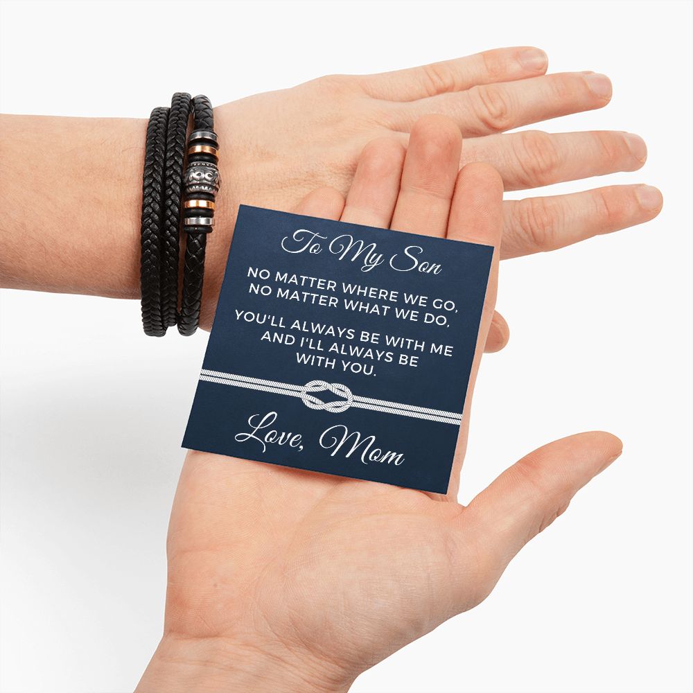 Gift For Son From Mom | Always Leather Bracelet 0868BT3
