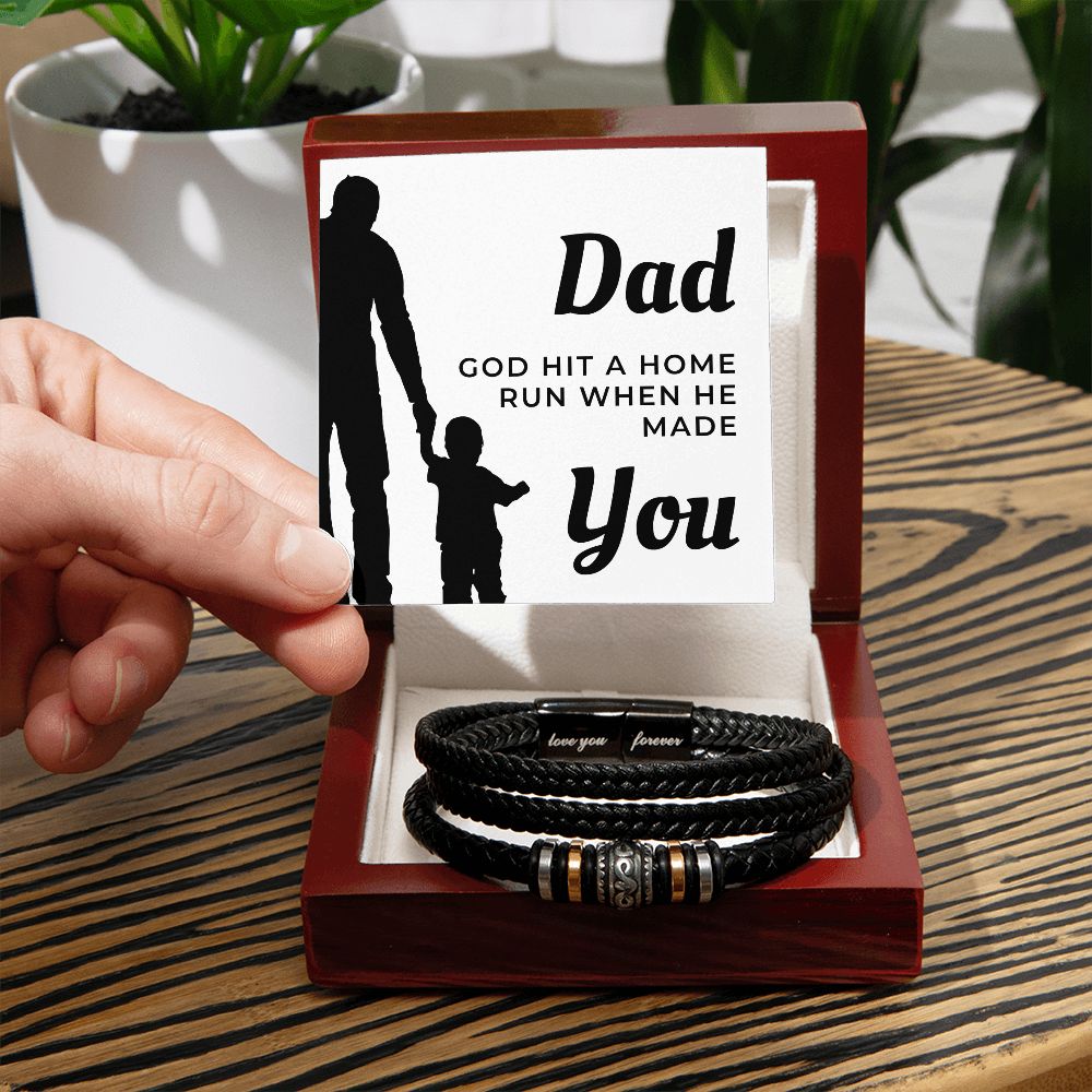 Gift For Dad | Home Run Men's Bracelet 0667BT3