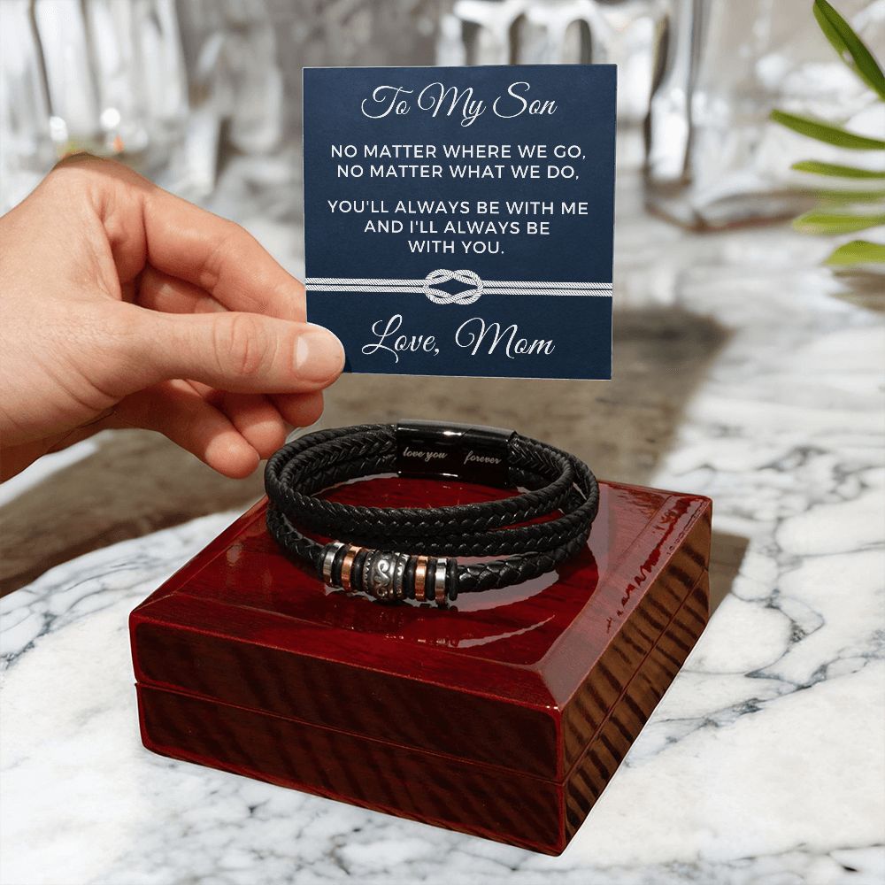 Gift For Son From Mom | Always Leather Bracelet 0868BT3