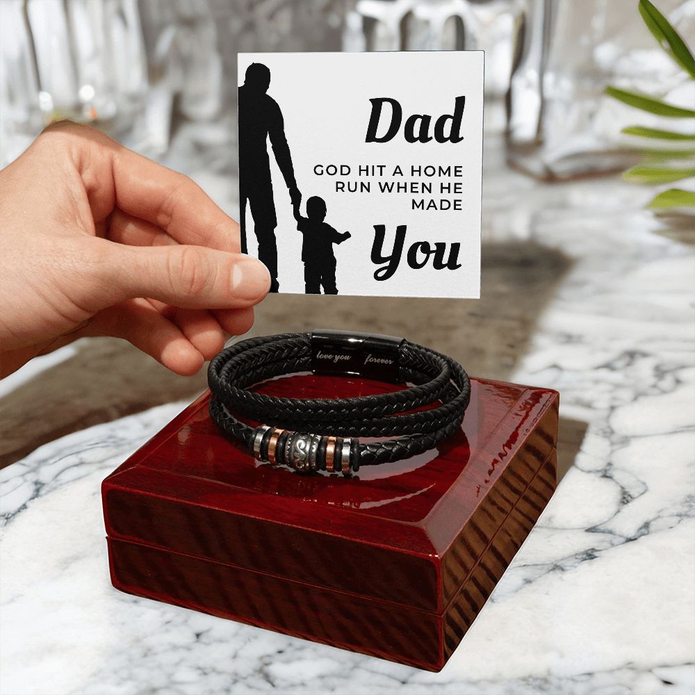 Gift For Dad | Home Run Men's Bracelet 0667BT3