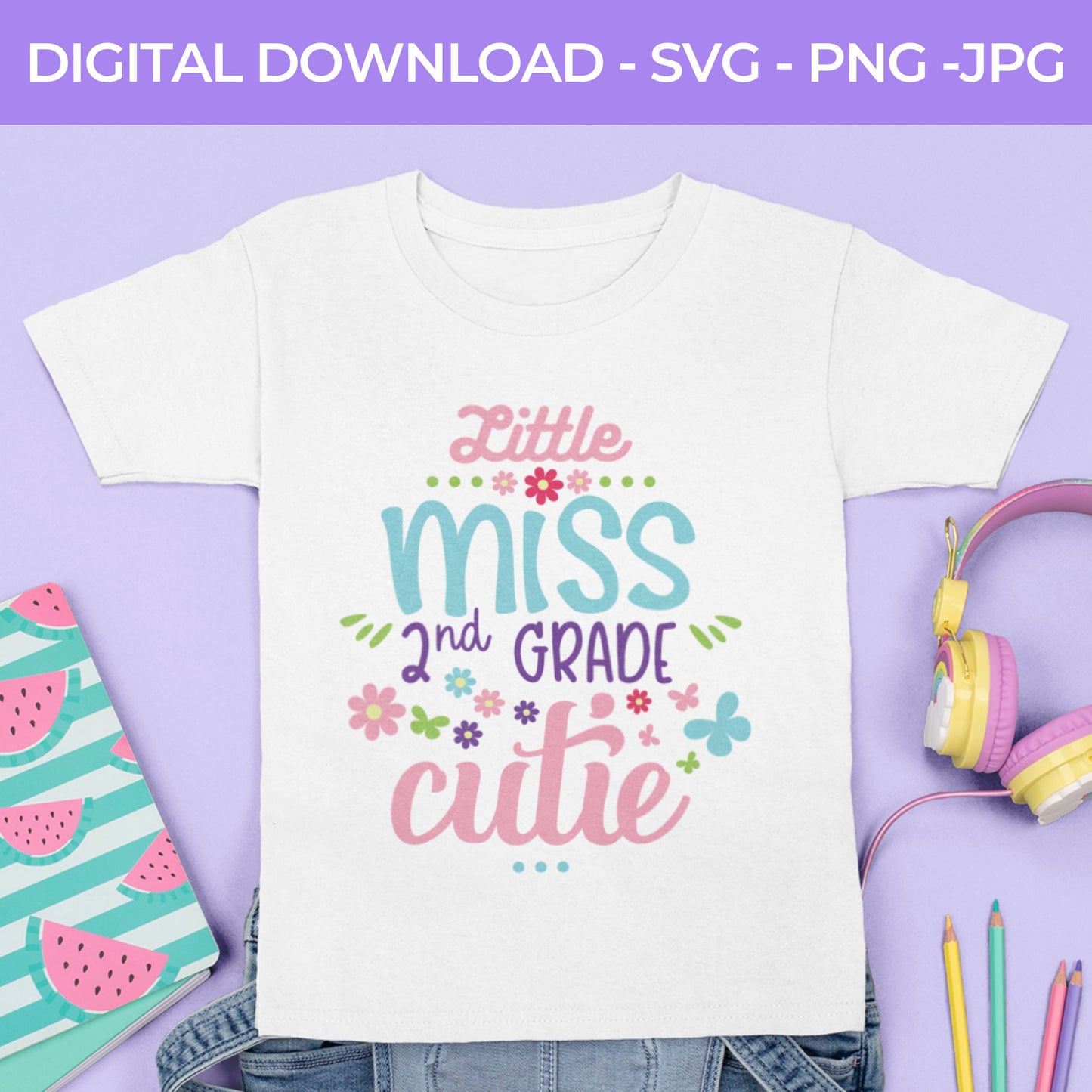 Back To School | Little Ms. Second Grade SVG, PNG, JPG Teacher School, Digital Download 071