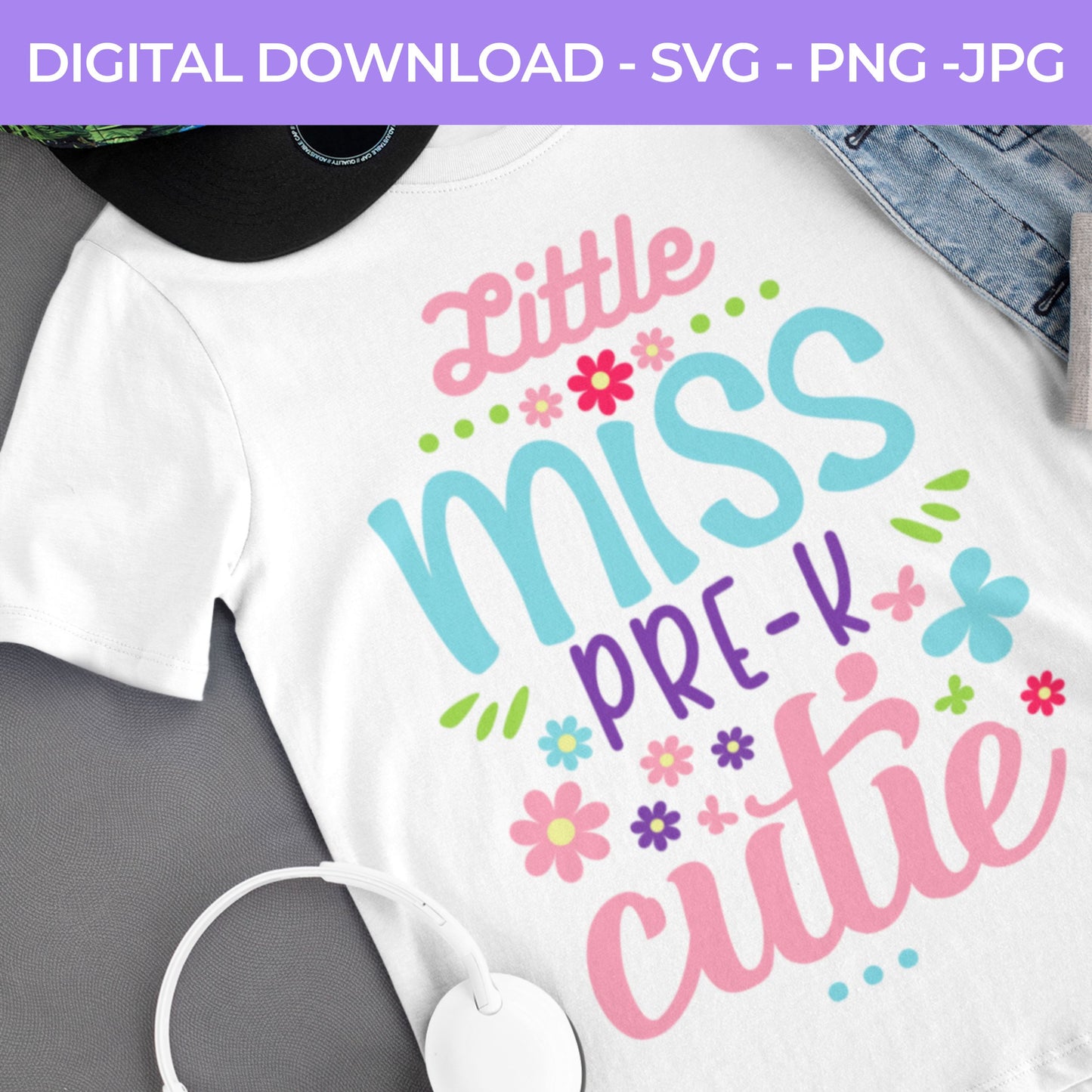 Back To School | Little Ms. Pre-K SVG, PNG, JPG Teacher School, Digital Download 070
