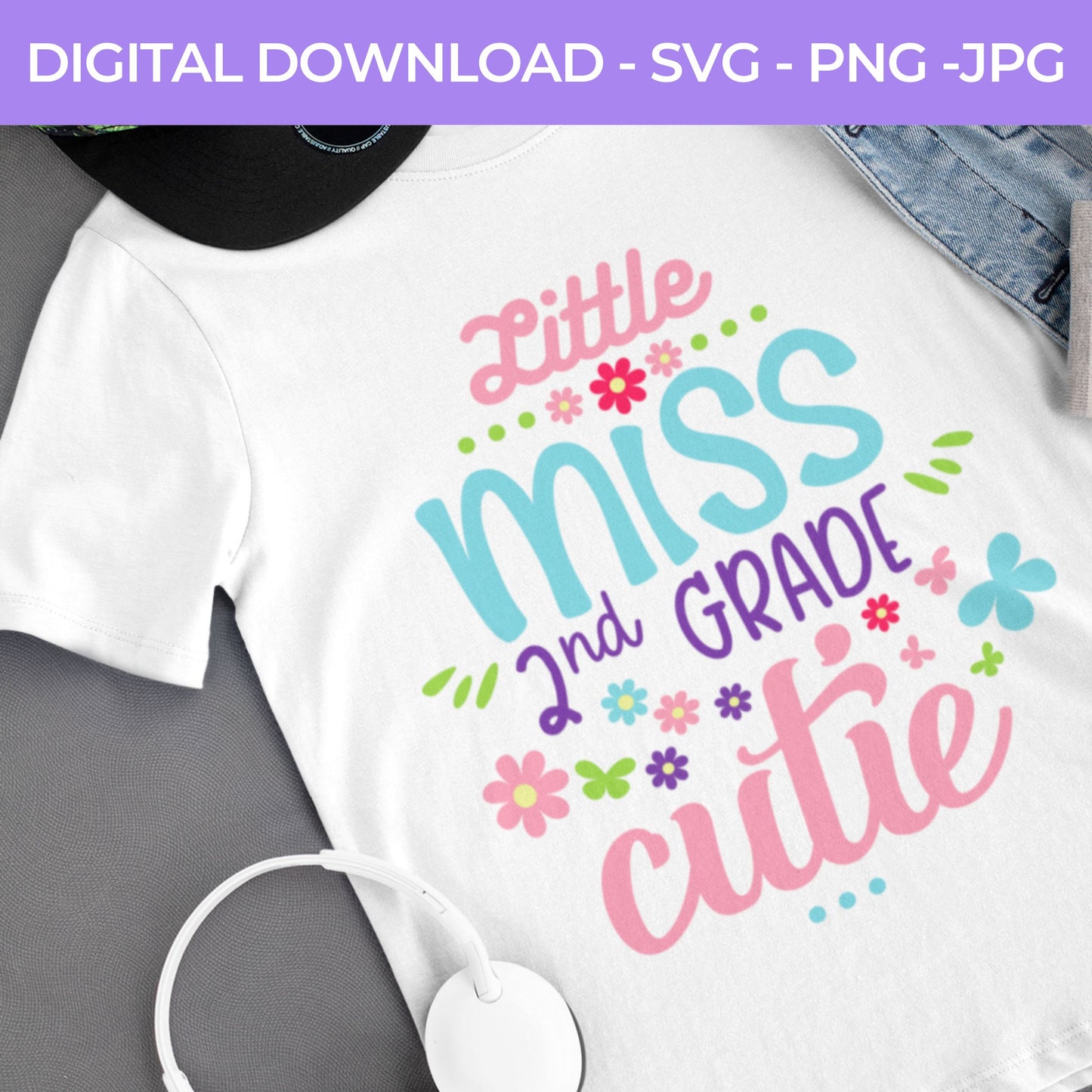 Back To School | Little Ms. Second Grade SVG, PNG, JPG Teacher School, Digital Download 071