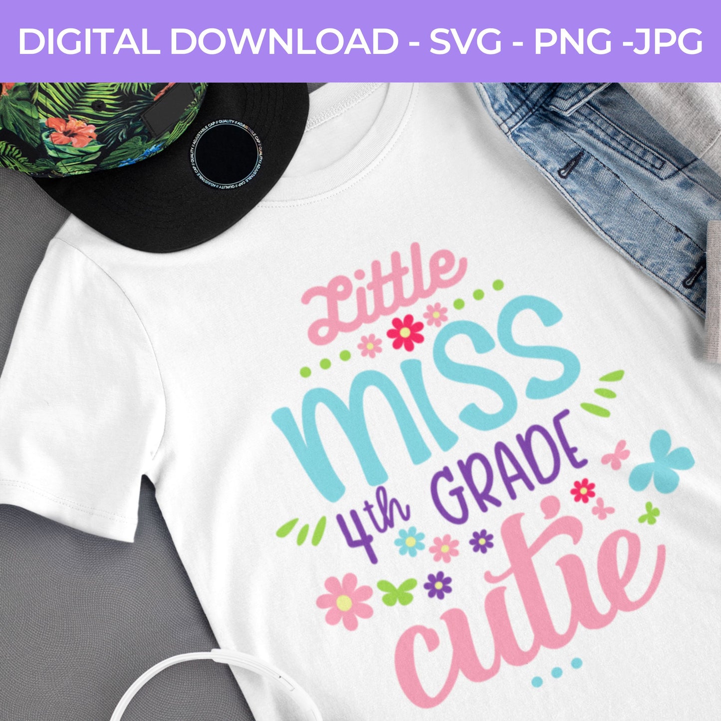 Back To School | Little Ms. Third Grade SVG, PNG, JPG Teacher School, Digital Download 073