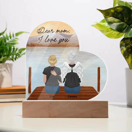 Personalized Gift | Custom Acrylic Heart Plaque | Family Memorial HA-17