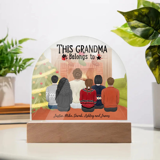 Personalized Gift For Grandma | Custom Acrylic Dome Plaque | This Grandma Belongs To