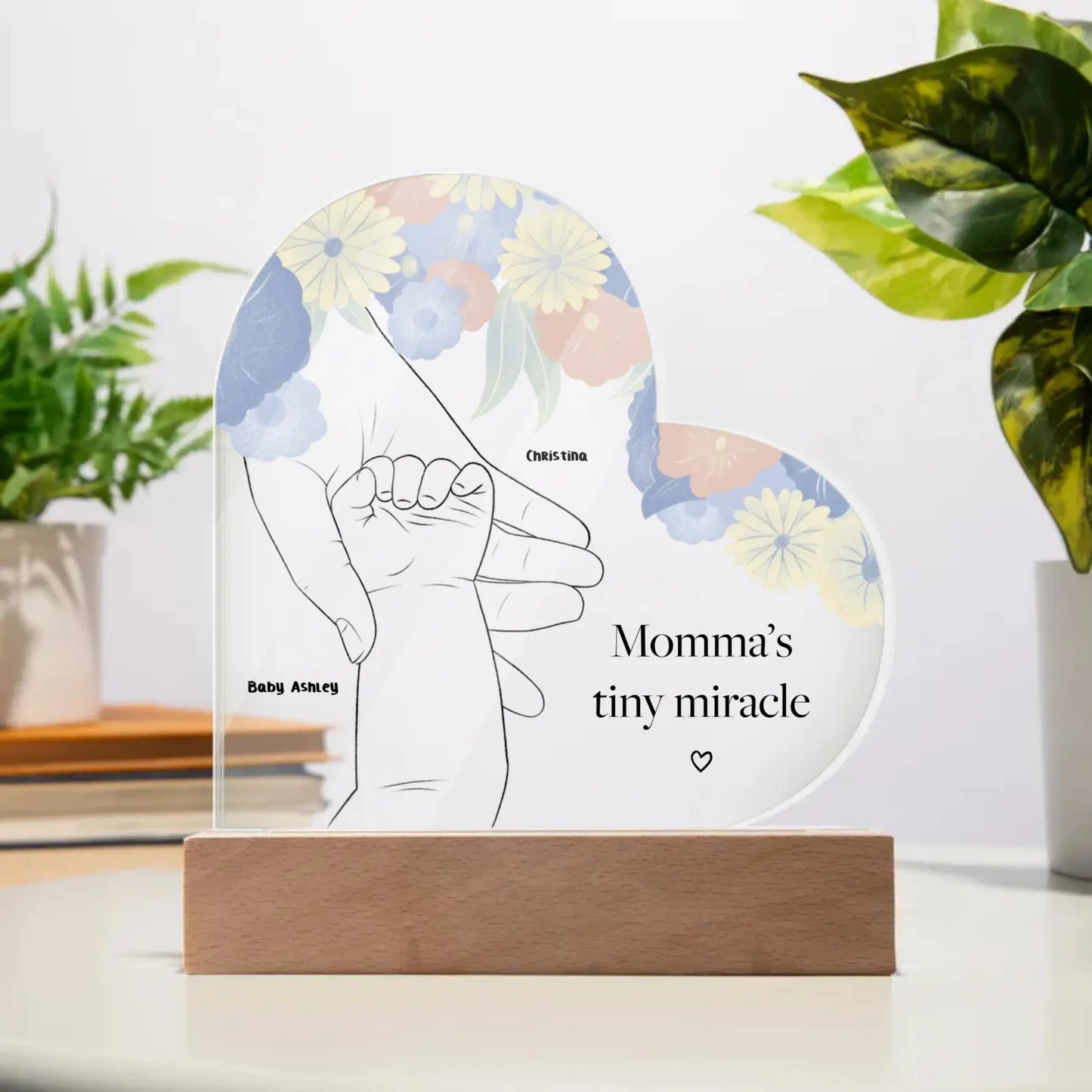 Personalized Gift | Custom Acrylic Heart Plaque For Mom HA-15
