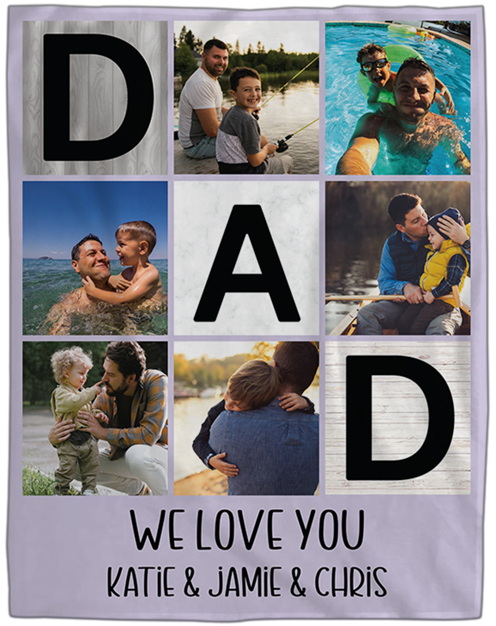 Mom Dad Custom Photo Upload Blanket
