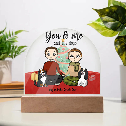 Personalized Christmas Gift | Custom Acrylic Dom Plaque | Gift for Couple Pet Owner