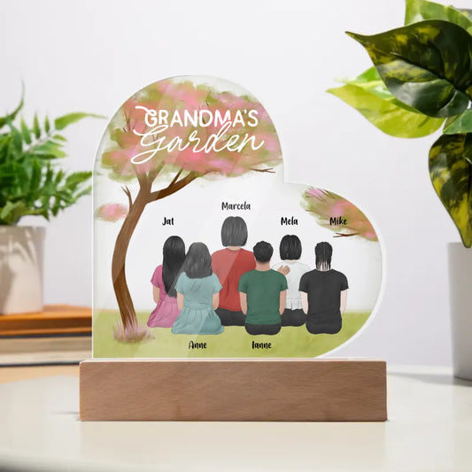 Personalized Gift | Custom Acrylic Heart Plaque For Grandmother | Grandmother's Garden HA-14