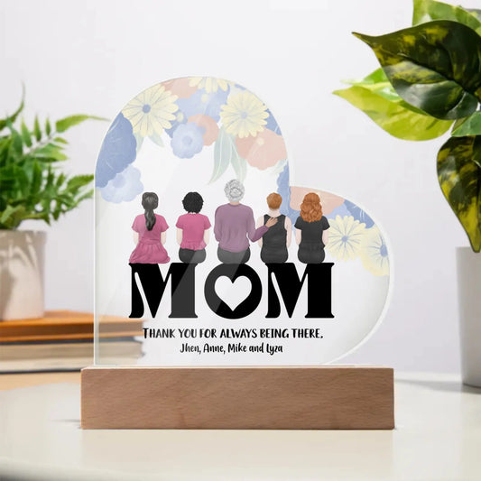 Personalized Gift | Custom Acrylic Heart Plaque For Mom HA-16