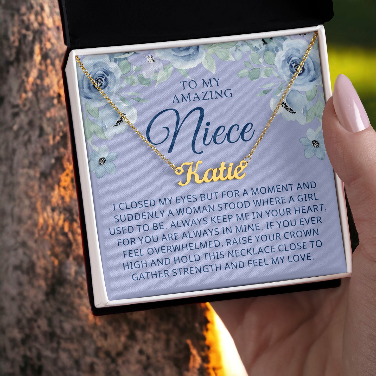 Personalized Niece Gift From Aunt | In My Heart Name Necklace 0632NNT13