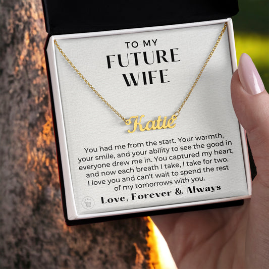 Personalized Future Wife Gift | Each Breath Name Necklace 0473NNT6