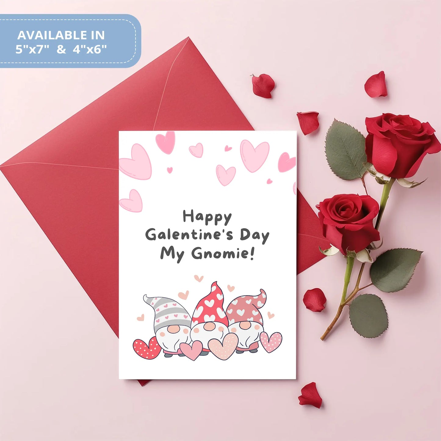 Valentines Card Printable Digital Download | Happy Galentine's Day My Gnomie 33