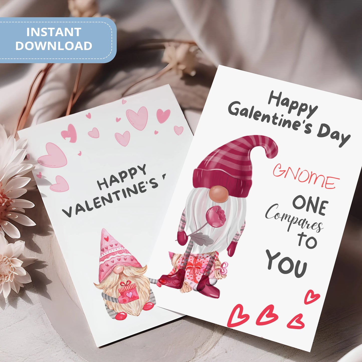 Valentines Card Printable Digital Download | Gnome One Compare To You 34