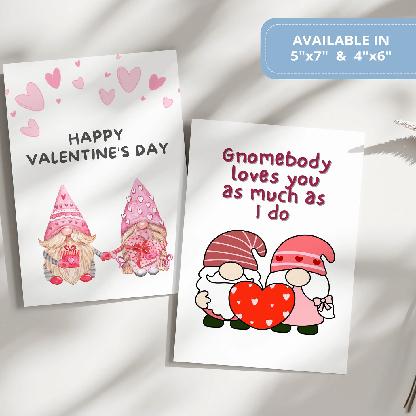 Valentines Card Printable Digital Download | Gnomebody Loves You As Much As I Do 40