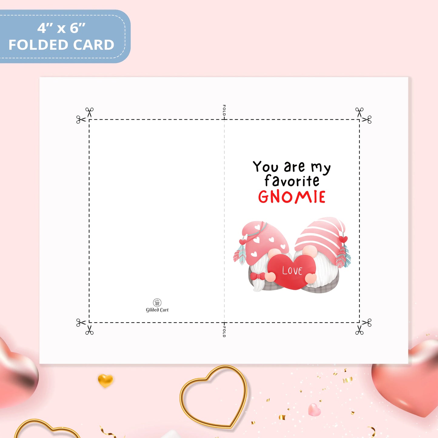 Valentines Card Printable Digital Download | You Are My Favorite Gnomie 44