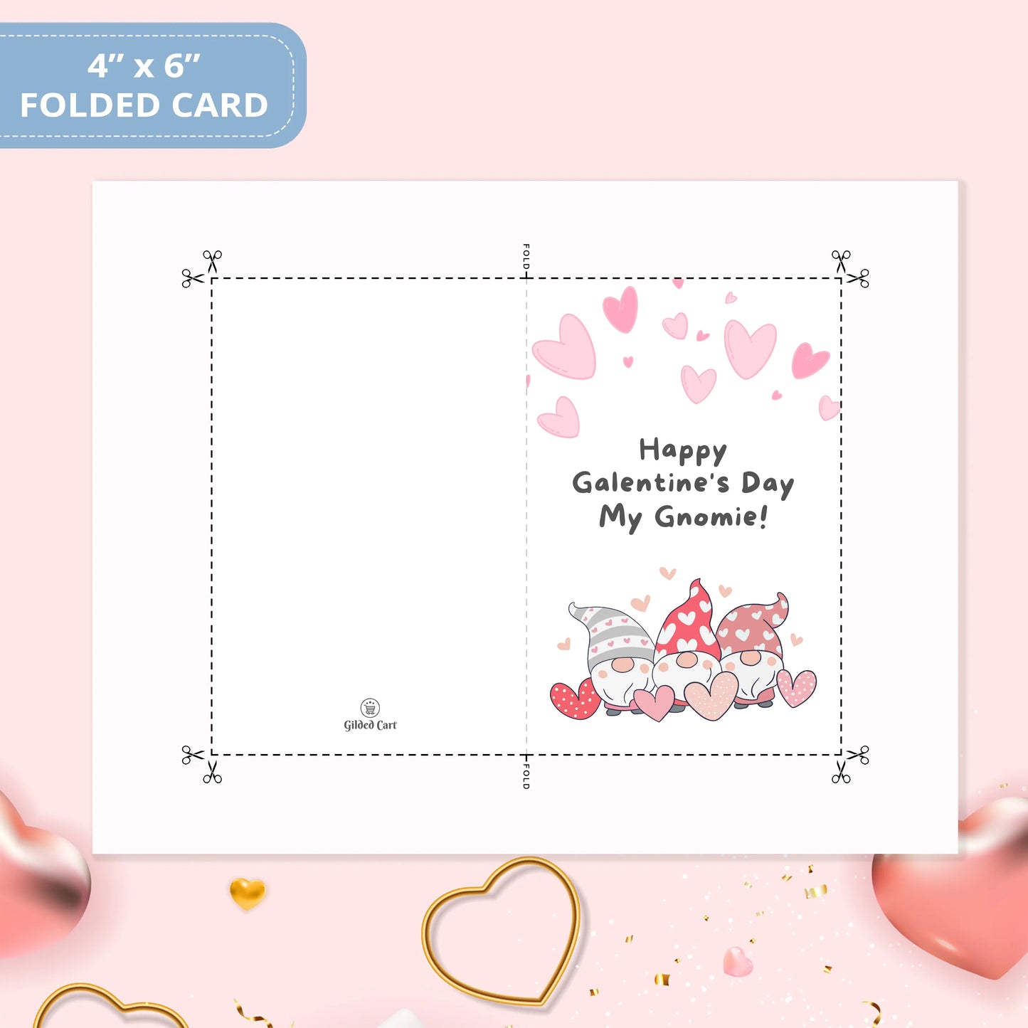 Valentines Card Printable Digital Download | Happy Galentine's Day My Gnomie 33
