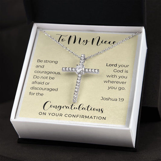 Confirmation Gift For Girl | Be Strong Cross Necklace 0824CN