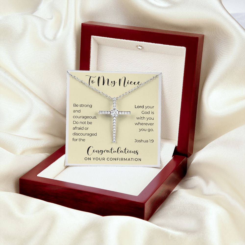 Confirmation Gift For Girl | Be Strong Cross Necklace 0824CN