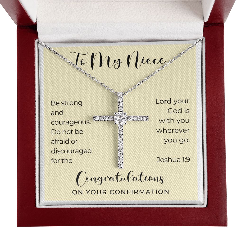 Confirmation Gift For Girl | Be Strong Cross Necklace 0824CN