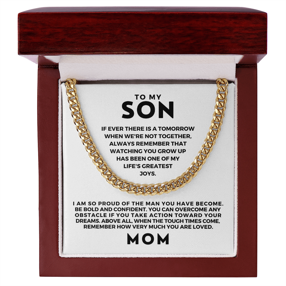 Gift for Adult Son From Mom | So Proud Cuban Link Chain 0594T2