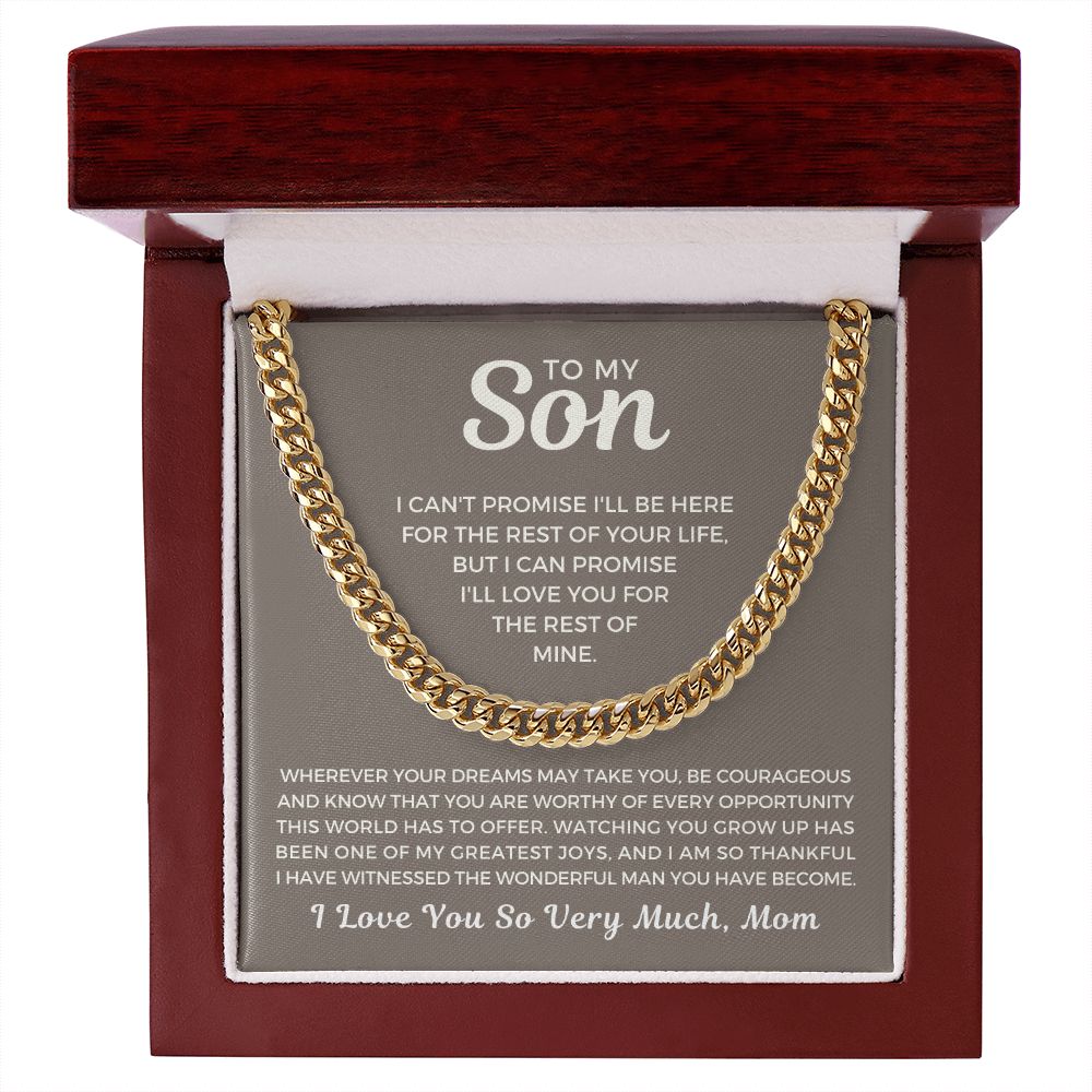 Gift for Adult Son From Mom | Greatest Joys Cuban Link Chain 0595T17