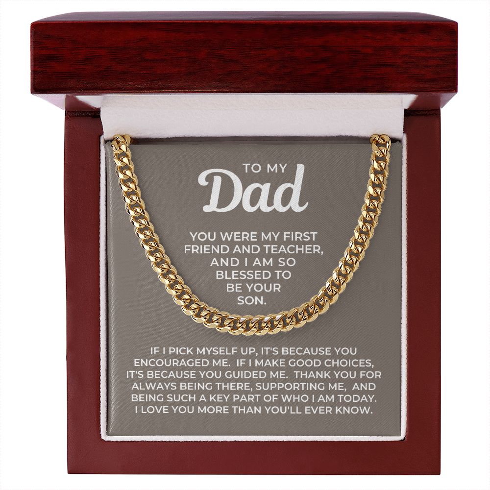 Gift For Dad From Son | Because Of You Cuban Link Chain 0330T6