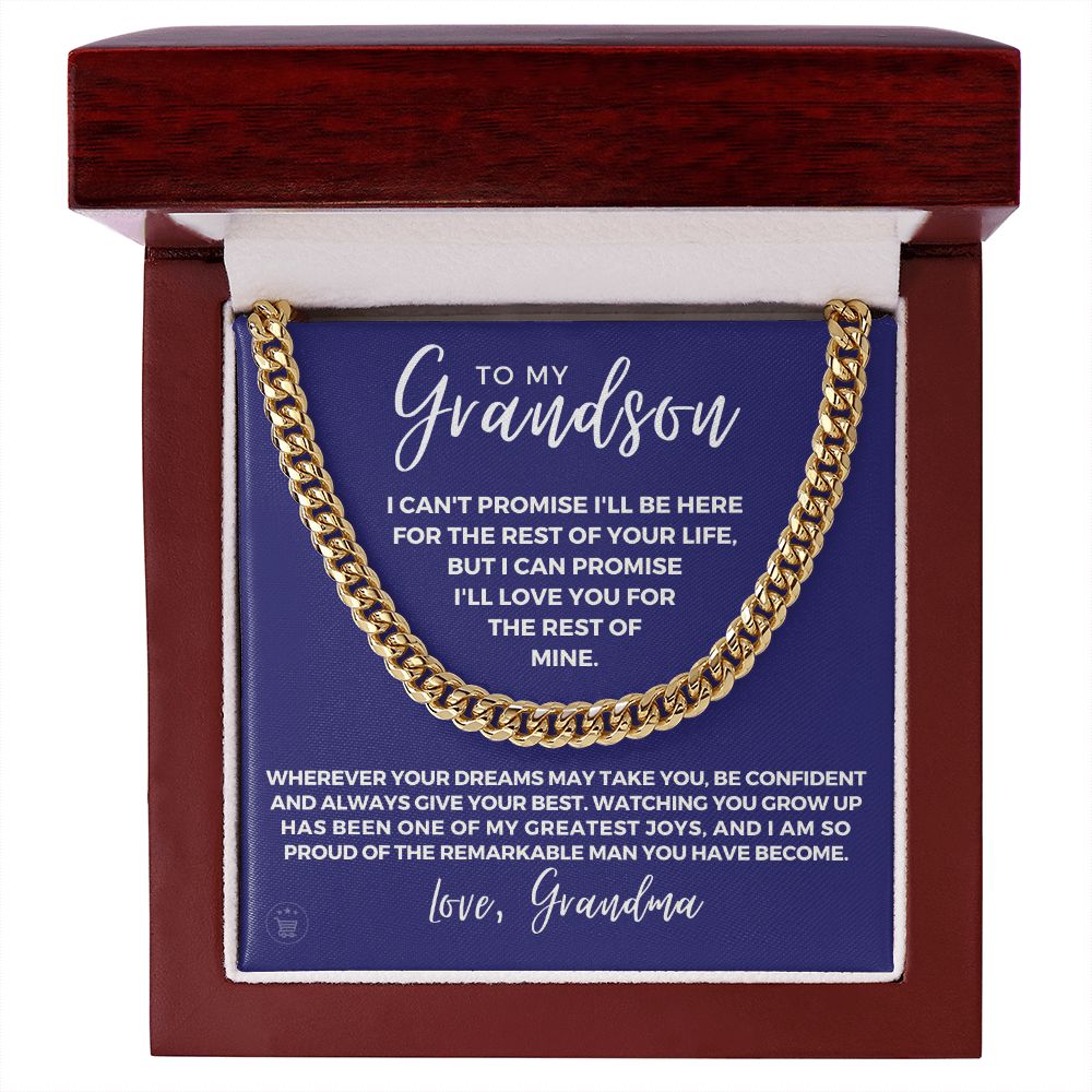 Grandson Gift from Grandma | So Proud Cuban Link Chain 0615T6