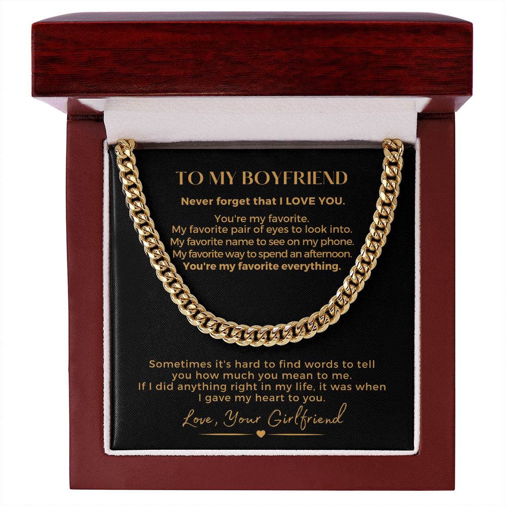 Gift For Boyfriend | My Heart Cuban Link Necklace 0775T6C
