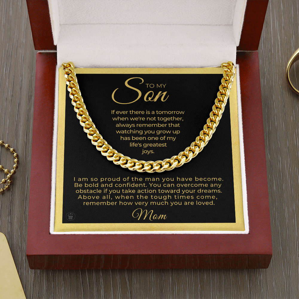 Gift for Adult Son From Mom | So Proud Cuban Link Chain 0594T12