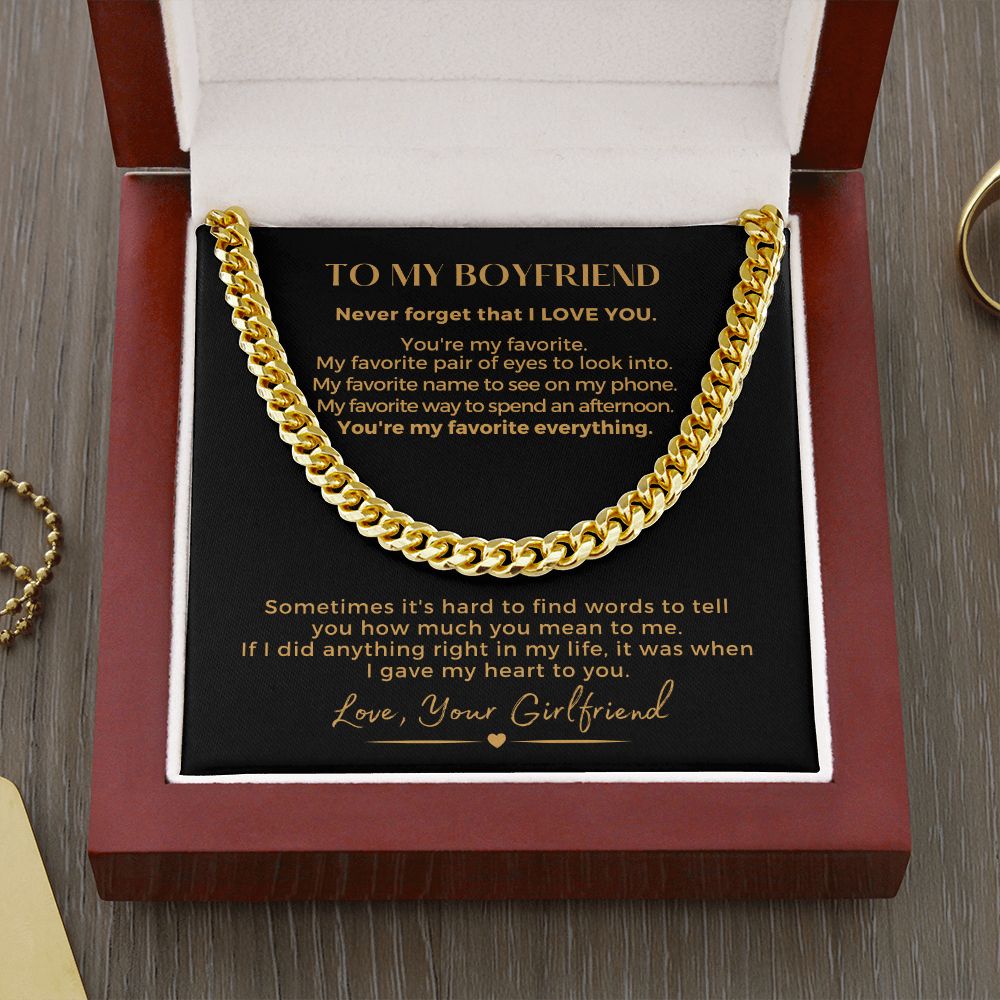 Gift For Boyfriend | My Heart Cuban Link Necklace 0775T6C