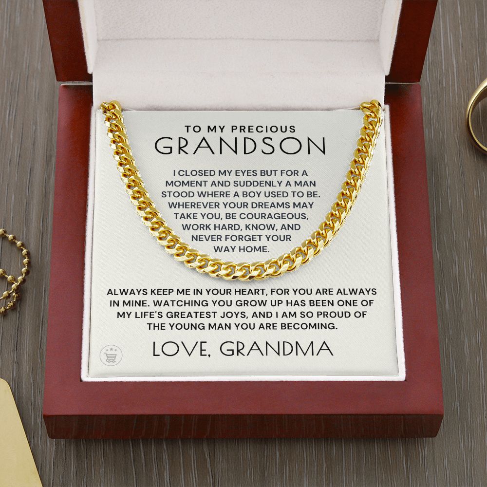Grandson Gift from Grandma | Your Way Home Cuban Link Chain 0613T3