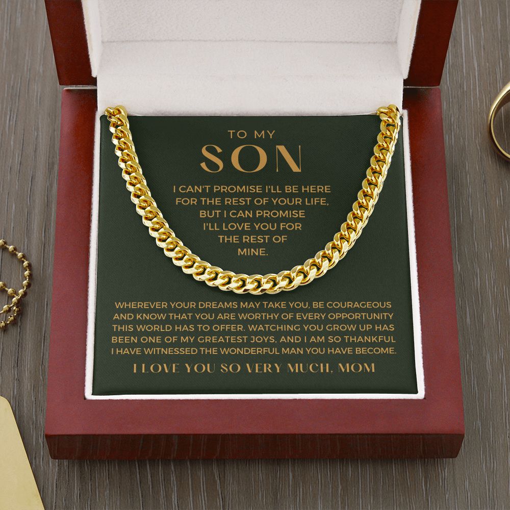 Gift for Adult Son From Mom | Greatest Joys Cuban Link Chain 0595T21