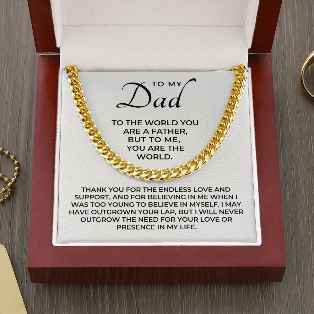 Gift For Dad | My World Cuban Link Chain 0664T1