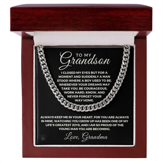 Grandson Gift from Grandma | Your Way Home Cuban Link Chain 0613T5