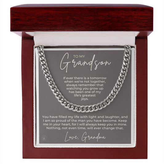 Grandson Gift from Grandma | In Your Heart Cuban Link Chain 0618T12