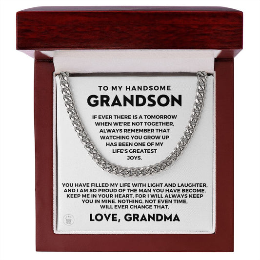 Grandson Gift from Grandma | In Your Heart Cuban Link Chain 0618T2