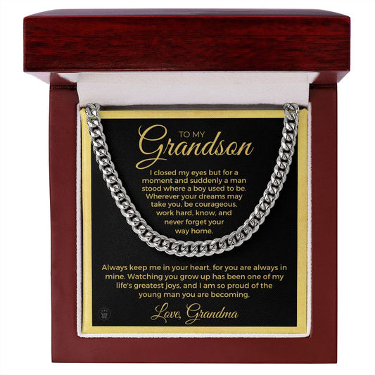 Grandson Gift from Grandma | Your Way Home Cuban Link Chain 0613T11