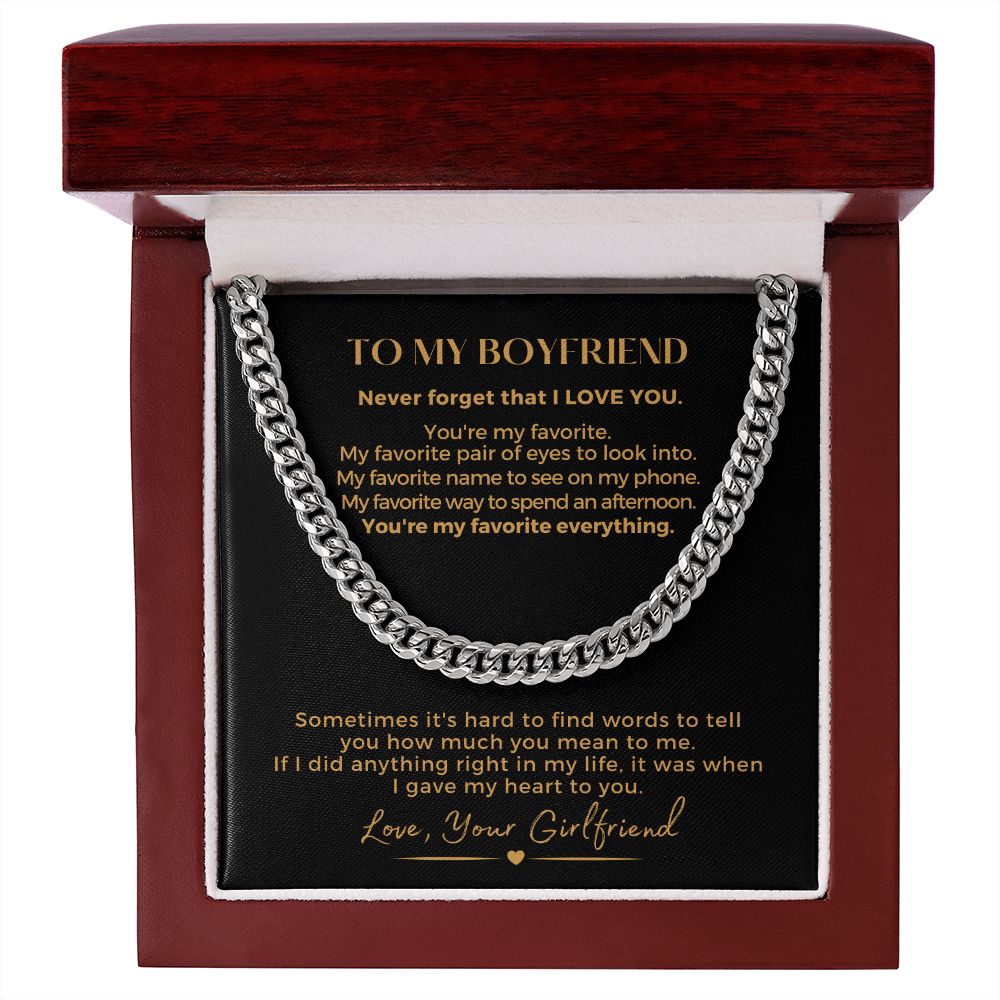 Gift For Boyfriend | My Heart Cuban Link Necklace 0775T6C