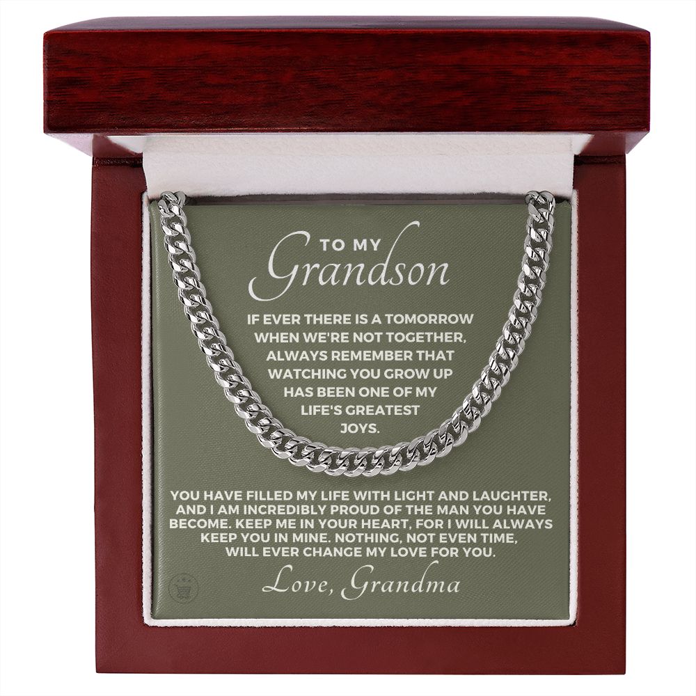 Grandson Gift from Grandma | In Your Heart Cuban Link Chain 0617T8