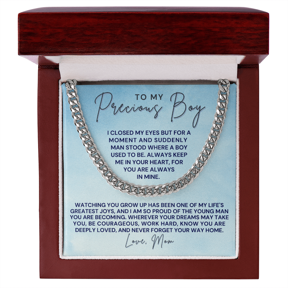 Gift for Adult Son From Mom | Your Way Home Cuban Link Chain 0597T10