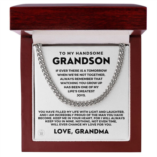 Grandson Gift from Grandma | In Your Heart Cuban Link Chain 0617T2