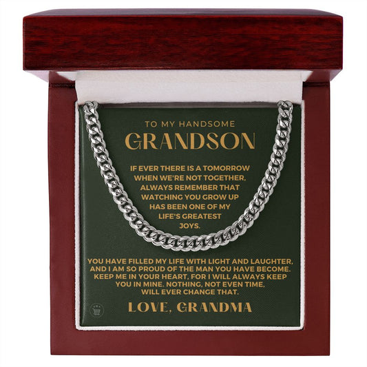 Grandson Gift from Grandma | In Your Heart Cuban Link Chain 0618T13