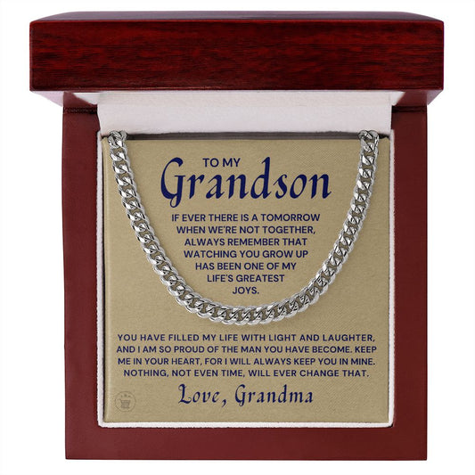 Grandson Gift from Grandma | In Your Heart Cuban Link Chain 0618T9